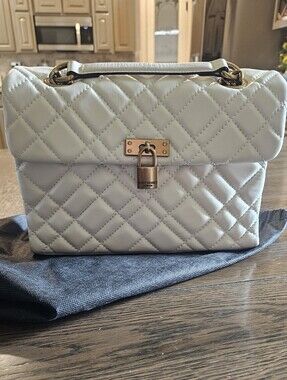 Kurt Geiger White Bone Quilted Top-Handle Bag